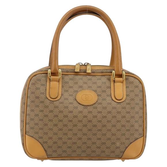 GUCCI Micro GG Supreme Hand Bag PVC Beige Gold 000 94 0030 Auth BA6124 - Picture 13 of 16